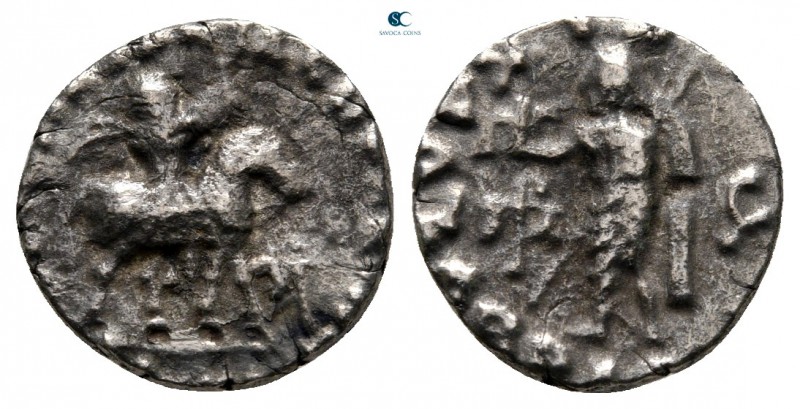 Indo-Skythians. Azes II 35 BC-AD 5. 
Drachm AR

13 mm., 1,79 g.



very f...