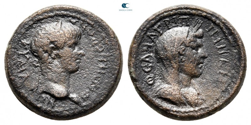 Aiolis. Kyme. Nero, with Agrippina Junior AD 54-68. 
Bronze Æ

16 mm., 3,88 g...