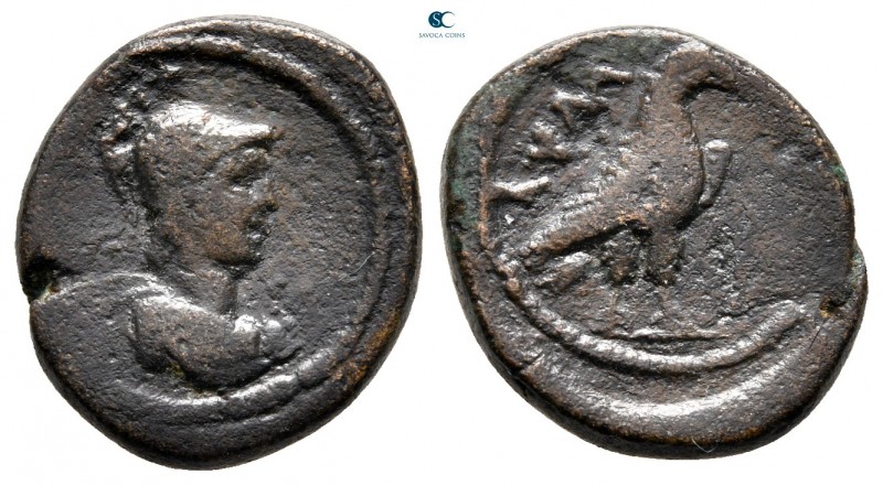 Aiolis. Kyme. Pseudo-autonomous issue circa AD 98-117. 
Bronze Æ

18 mm., 3,4...