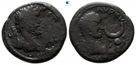 Mesopotamia. Carrhae. Septimius Severus with Caracalla AD 193-211. Bronze Æ