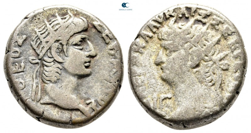 Egypt. Alexandria. Nero, with Divus Augustus AD 54-68. Dated RY 13=AD 66/7
Tetr...