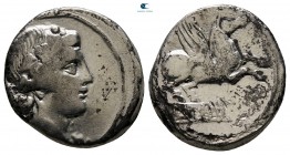 Q. Titius 90 BC. Rome. Fourreè Denarius