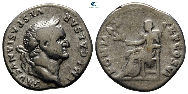 Vespasian AD 69-79. Rome
Denarius AR

19 mm., 3,13 g.



nearly very fine