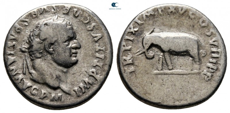 Titus AD 79-81. Rome
Denarius AR

17 mm., 2,71 g.



very fine