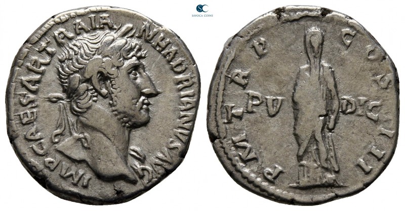 Hadrian AD 117-138. Rome
Denarius AR

17 mm., 3,17 g.



very fine