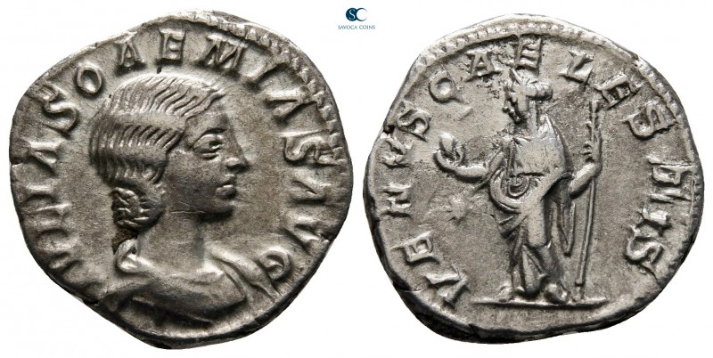 Julia Soaemias AD 218-222. Struck under Elagabalus, ca. AD 220-222. Rome
Denari...