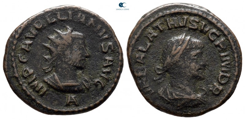 Aurelian and Vabalathus AD 270-275. Antioch
Antoninianus Billon

20 mm., 3,21...