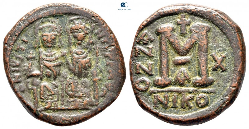 Justin II and Sophia AD 565-578. Nikomedia
Follis Æ

28 mm., 12,54 g.



...