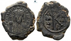 Maurice Tiberius AD 582-602. Constantinople. 2nd Officina. Half follis Æ