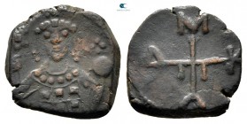 Manuel I Comnenus AD 1143-1180. Thessalonica. Half tetarteron Æ