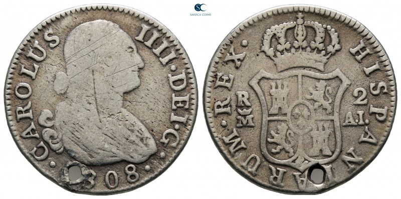 Spain. Charles IIII AD 1788-1808.
2 Reales 1808

26 mm., 5,73 g.



nearl...