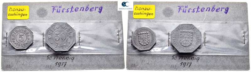 Germany. Fürstenberg. AD 1917.
5 and 50 Pfennig

 mm., g.



extremely fi...