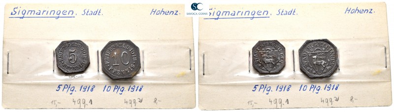 Germany. Sigmaringen. AD 1918.
5 and 10 Pfennig

 mm., g.



extremely fi...