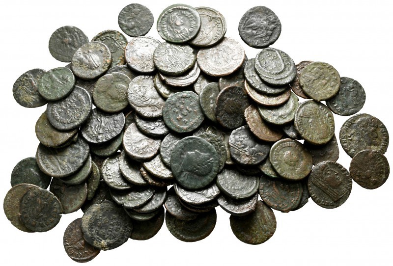 Lot of ca. 97 roman bronze coins / SOLD AS SEEN, NO RETURN!

nearly very fine