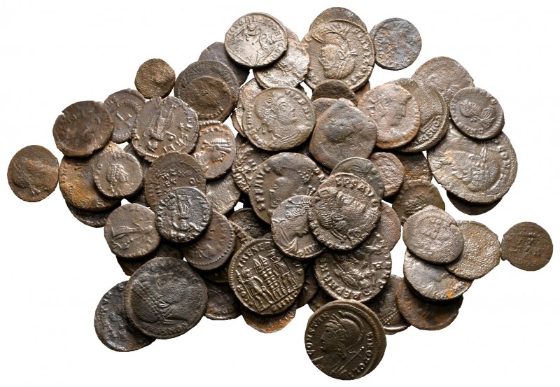 Lot of ca. 77 roman bronze coins / SOLD AS SEEN, NO RETURN!

nearly very fine