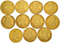 [66.47g] 
SPANIEN
Lots
Goldmünzen diverse Jahrgänge. Feingewicht total: 66.47 g. Unterschiedlich erhalten / Various conditions. (11)