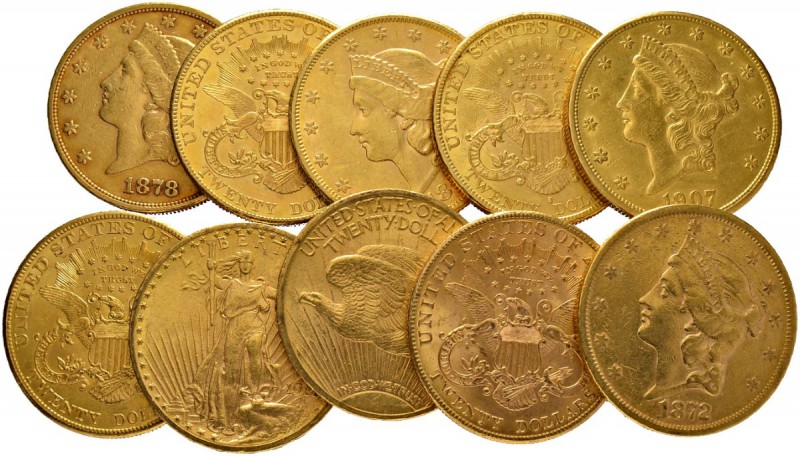 [309.00g] 
USA
20 Dollars Liberty & St. Gaudens. Feingewicht total: 309.00 g. ...