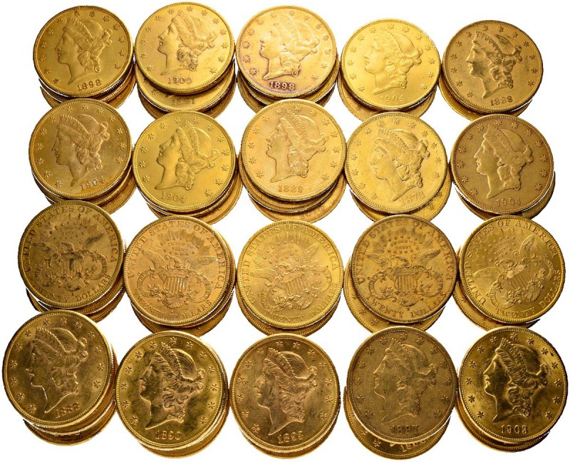 [1504.65g] 
USA
20 Dollars Liberty. Feingewicht total: 1504.65 g. Unterschiedl...