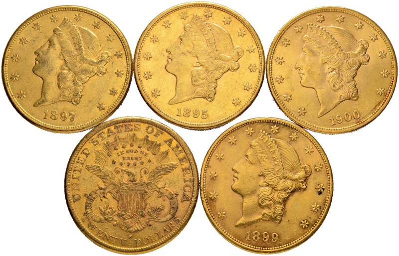 [240.72g] 
USA
20 Dollars Liberty. Feingewicht total: 240.72 g. Unterschiedlic...
