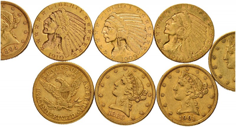 [67.71g] 
USA
5 Dollars Liberty & Indianer. Feingewicht total: 67.71 g. Unters...
