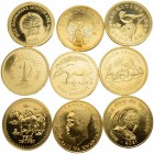 [270.81g]
GOLDMÜNZENLOTS DIVERSER LÄNDER
Diverse Länder
WWF-Goldmünzen. Im Gewicht zu je einer Unze. Feingewicht total: 270.81 g. FDC / Uncirculate...