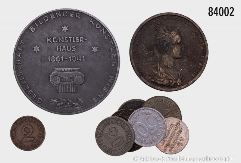 Konv. verschiedenes: 8 Kleinmünzen Altdeutschland, Kaiserreich (DOA) und Drittes...