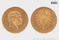 Preussen, Wilhelm II. (1861-1888), 20 Mark 1872 B. 900er Gold. 7,92 g; 22 mm. AKS 109; Jaeger 243. Sehr schön.