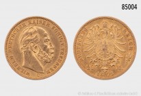 Preussen, Wilhelm II. (1861-1888), 20 Mark 1873 C. 900er Gold. 7,93 g; 22 mm. AKS 109; Jaeger 243. Fast vorzüglich/vorzüglich.