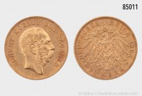 Sachsen, Albert (1873-1902), 20 Mark 1894 E. 900er Gold. 7,93 g; 22 mm. AKS 162; Jaeger 262. Vorzüglich.