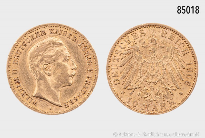 Preussen, Wilhelm II. (1888-1918), 10 Mark 1906 A. 900er Gold. 3,97 g; 20 mm. AK...