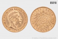 Preussen, Wilhelm II. (1888-1918), 10 Mark 1906 A. 900er Gold. 3,97 g; 20 mm. AKS 127; Jaeger 251. Fast vorzüglich/vorzüglich.