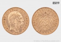 Sachsen, Albert (1873-1902), 10 Mark 1896 E. 900er Gold. 3,96 g; 20 mm. AKS 165; Jaeger 263. Sehr schön/fast vorzüglich.