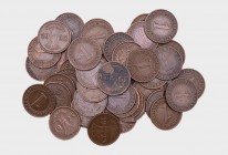 Weimarer Republik, Konv. 1 Reichspfennig 1923 Komplettsatz A-J, AKS 56, Jaeger 306, insgesamt 54 Münzen in vorzüglicher Erhaltung.