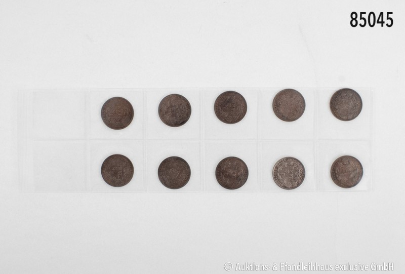 Deutsches Reich, Konv. 10 St. 1/2 Mark 1919 A, AKS 6, Jaeger 16. Vorzüglich bis ...