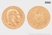 Preußen, Wilhelm I. (1861-1888), 10 Mark 1872 B, 900er Gold. 3,92 g; 20 mm. AKS 111; Jaeger 242. Sehr schön.