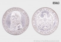 Weimarer Republik, 5 Reichsmark 1927 F, 450 Jahre Universität Tübingen, Eberhard im Bart, 500er Silber. 24,67 g; 36 mm. Auflage nur 40.000 Exemplare. ...