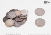 Deutsches Reich (Kaiserreich und Drittes Reich), umfangreiches Konv. von 45 Silberkleinmünzen, 900er Silber, 1/2 Mark, J. 16, verschiedene Jahrgänge u...