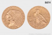 USA, 2 1/2 Dollars 1913, Philadelphia. 900er Gold. 4,17 g; 18 mm. Schön 138. Fast vorzüglich.