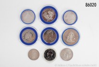 Konv. Silbergedenkmünzen alle Welt (u. a. Bahamas, Cook Islands und Jemen), insgesamt über 800 g Silber, interessantes Silberanlagekonv., bitte besich...