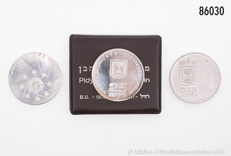 Israel, Sammlung von 33 Münzen, dabei 30 Silber-Gedenkmünzen aus 1958 bis 1990, ...