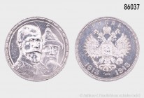 Russland, 1 Rubel 1913, Gedenkmünze auf das 300-jährige Bestehen der Romanov-Dynastie, 900er Silber. 19,96 g; 34 mm. Bitkin 335; Davenport 298; KM 70....