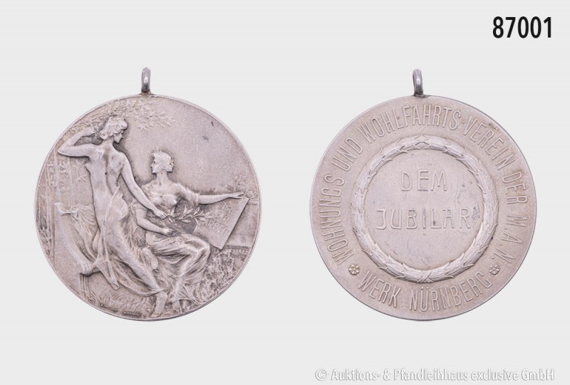 Nürnberg, tragbare Silbermedaille o. J. (ca. 1920er Jahre), von Lauer Nürnberg, ...