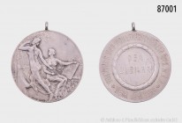 Nürnberg, tragbare Silbermedaille o. J. (ca. 1920er Jahre), von Lauer Nürnberg, für Verdienste des Wohnungs- und Wohlfahrtsvereins des M.A.N.-Werks Nü...