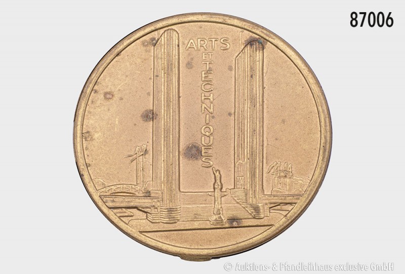 Frankreich, Steckmedaille 1937, auf die Internationale Ausstellung für Kunst und...