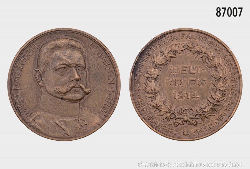 Deutsches Reich, Hindenburg, Medaille 1914, von Mayer & Wilhelm, Stuttgart, auf ...