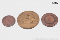 Frankreich, Konv. von 3 Medaillen: Medaille (Kupfer) 1896, von A. Doublemard, der Société Protectrice des Animaux, Paris, Randpunze (Schildkröte, Cuiv...