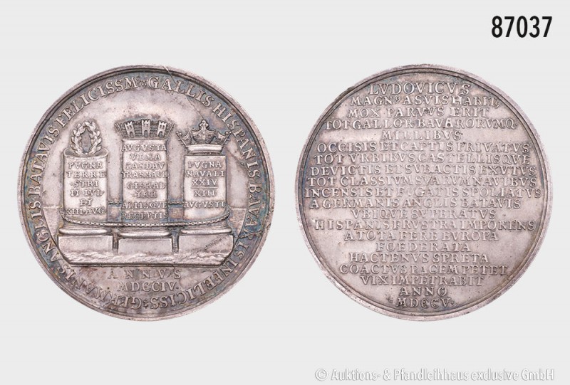 Habsburg, Zeit des Spanischen Erbfolgekrieges (1701-1713/14), Silbermedaille 170...