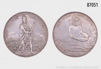 Habsburg, Zeit des Spanischen Erbfolgekrieges (1701-17013/14), Silbermedaille o. J. (1704), auf den Sieg bei Höchstädt und die Wiedereinnahme von Land...