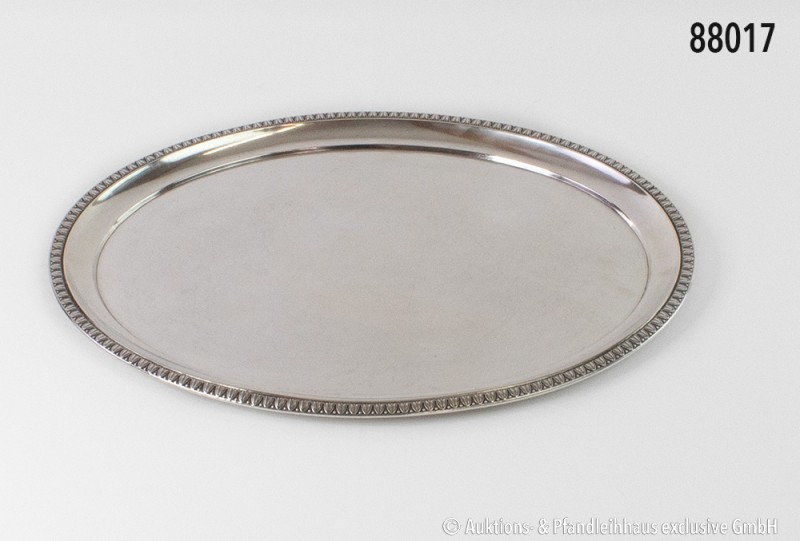 Tablett, 800er Silber, Bruckmann & Söhne Heilbronn, um 1900. L 42, B 32 cm. 740 ...