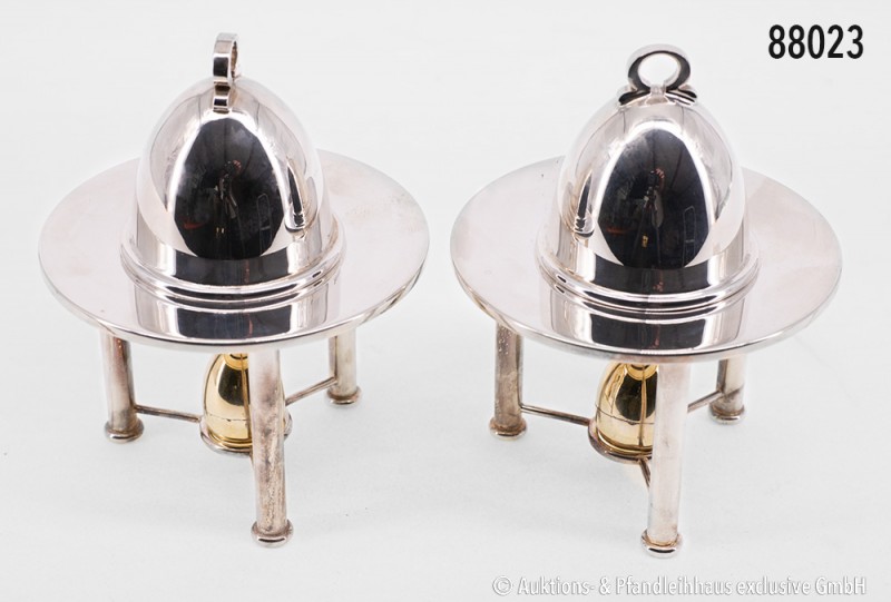 Konv. 2 Eierbecher mit Salzstreuer und Cloche, Robbe & Berking, 925er Silber. NP...